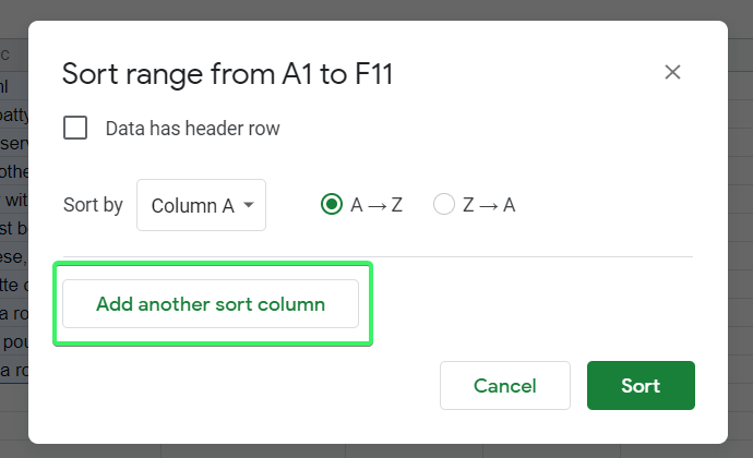 Add another sort column