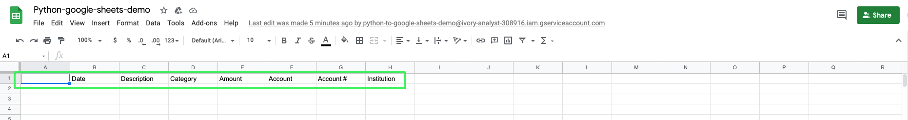 Data transferred from one spreadsheet into another using Python