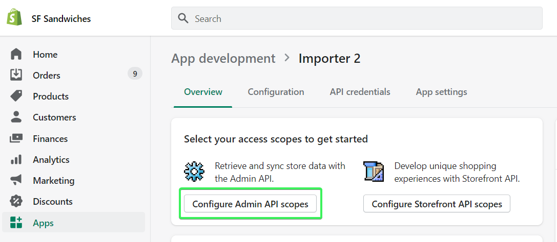 5.1configurar ámbitos admin api