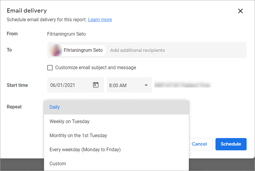 Gambar 52. Menjadwalkan pengiriman email