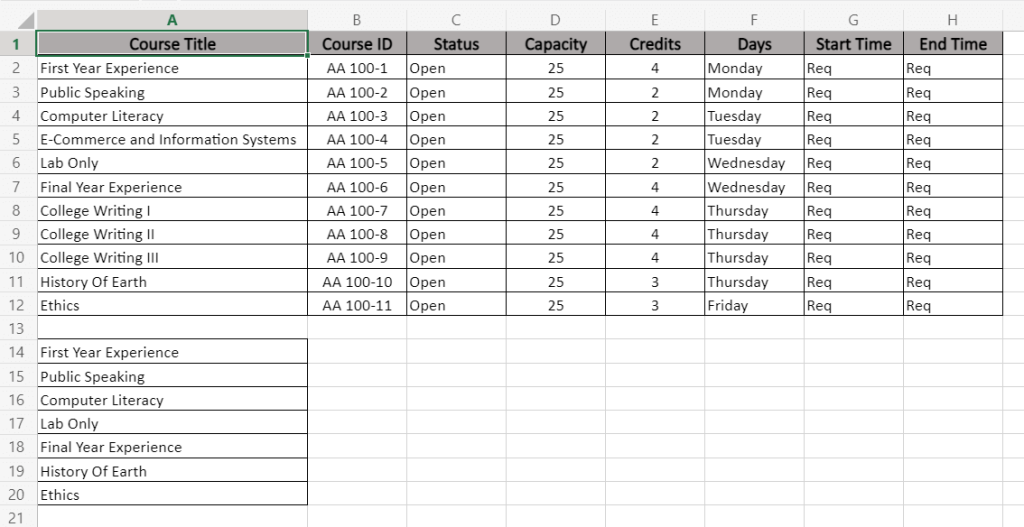 12. VLOOKUP array step 1