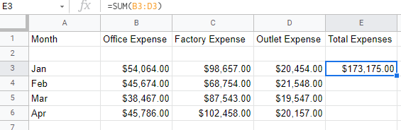 15 calculations google sheets horizontal sum