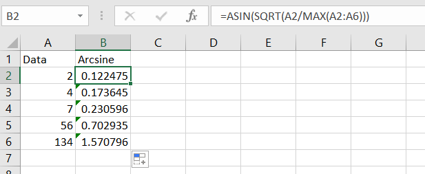 9 arcsine formula example beyond 1