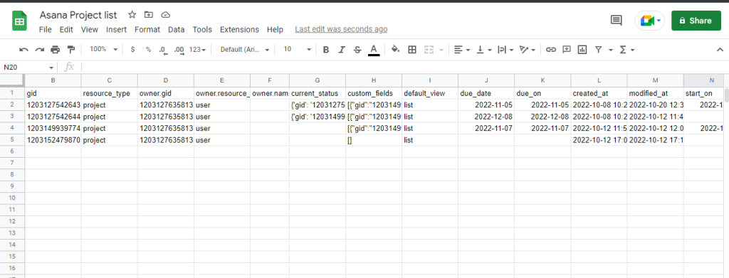 12 asana export sample