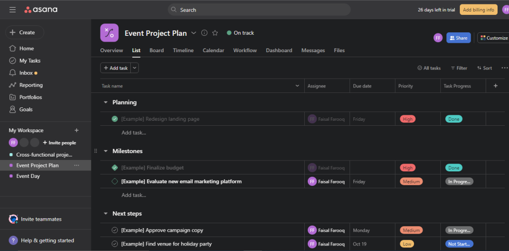 13 asana project reporting