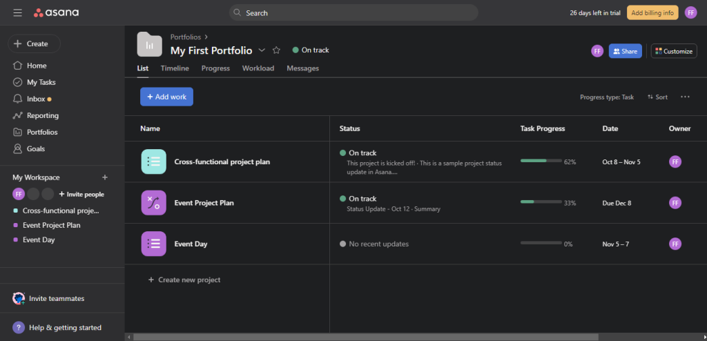 14 asana portfolio reporting