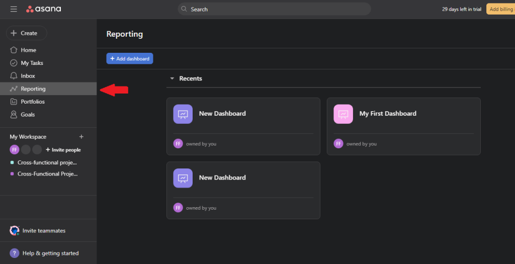 2 reporting dashboard
