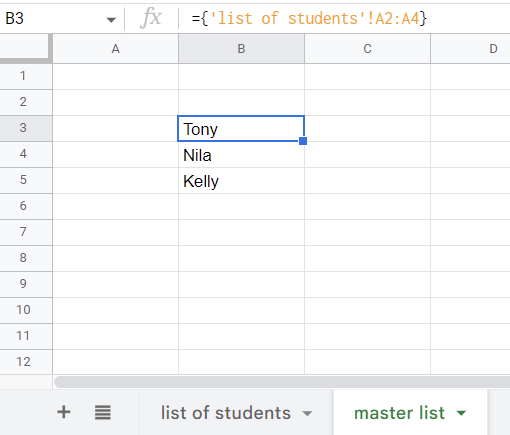 3 google sheets reference cells