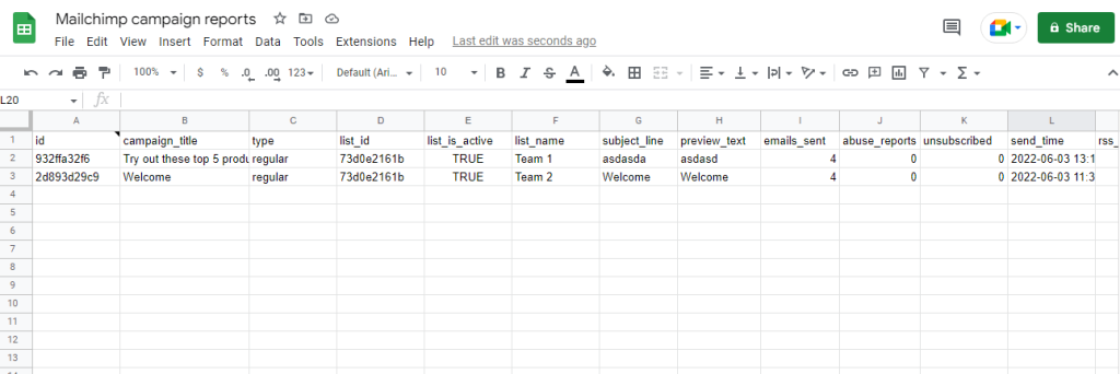 Image 16 How to back up Mailchimp campaign reports example