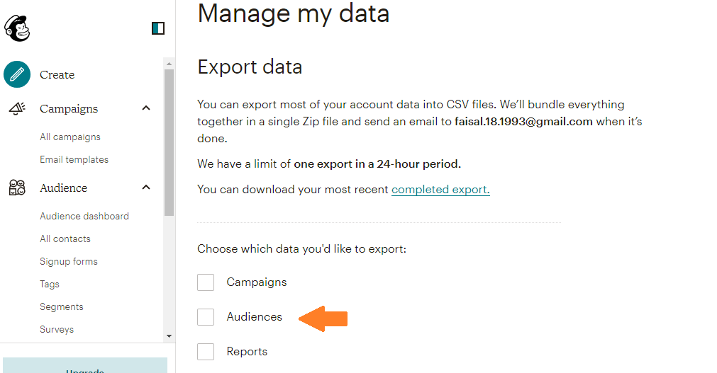 Image 17 How to back up lists in Mailchimp