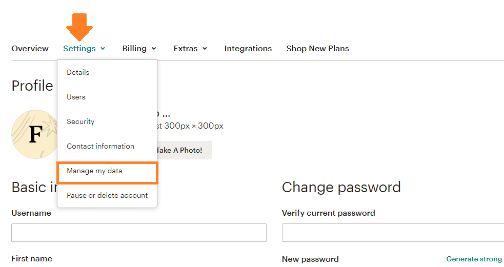 Image 2 Mailchimp backup native method settings