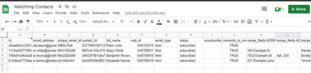 Image 30 Mailchimp Contacts example
