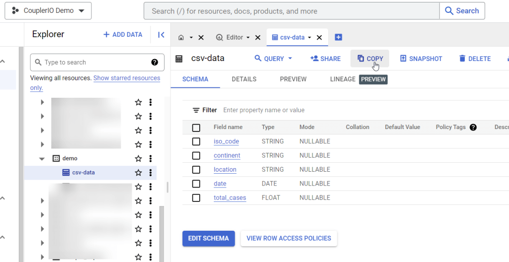 0.1 copy table bigquery