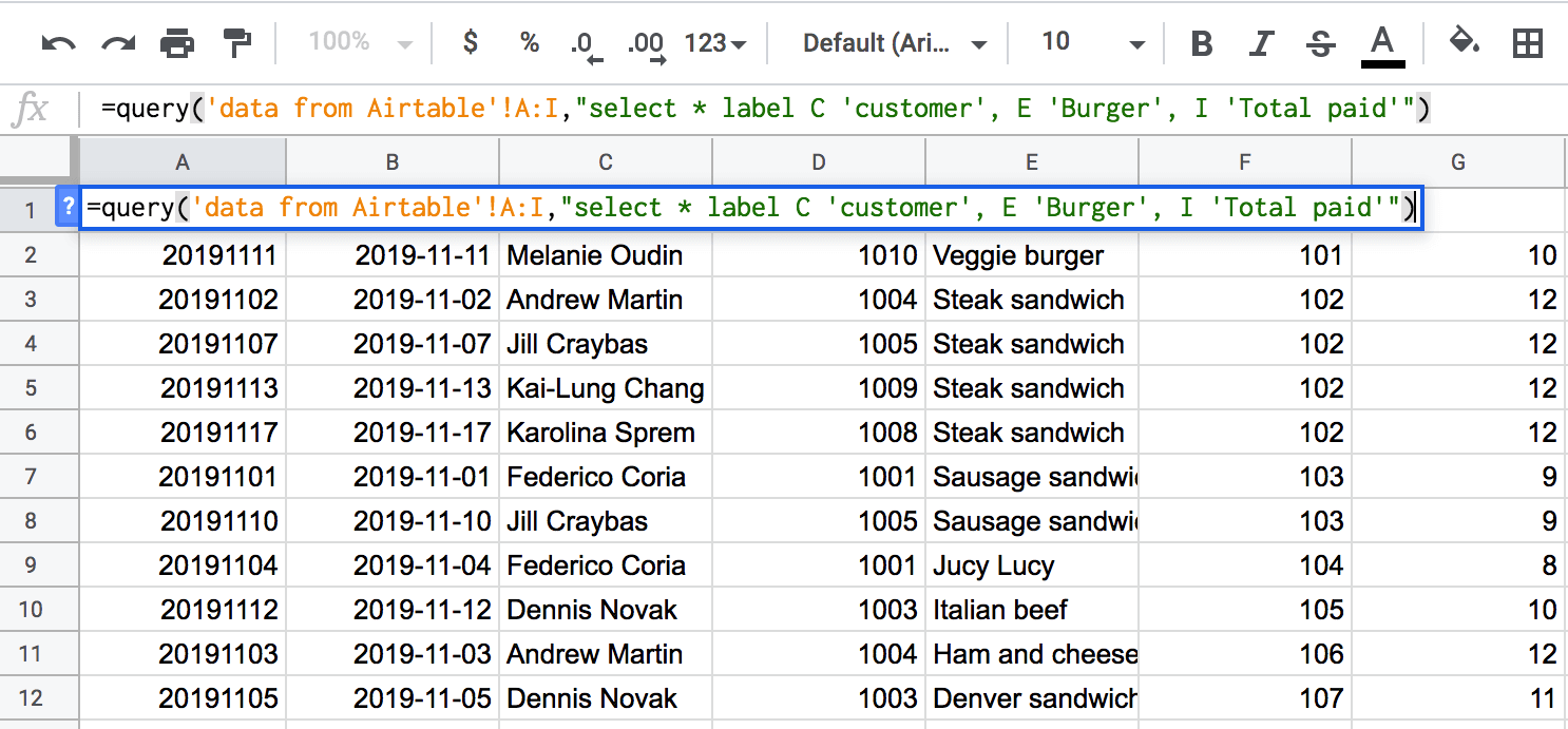 Query LABEL