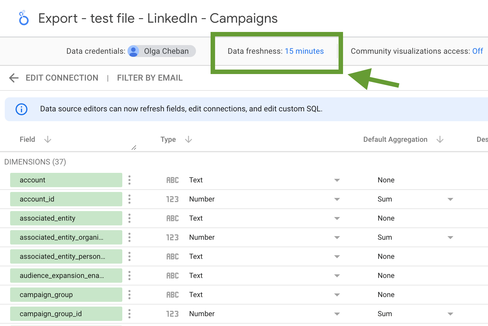 19. Actualización de datos de Looker Studio