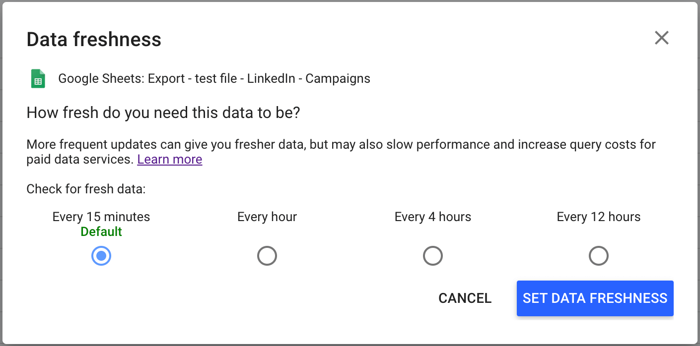 20. Actualización de datos de Looker Studio 2