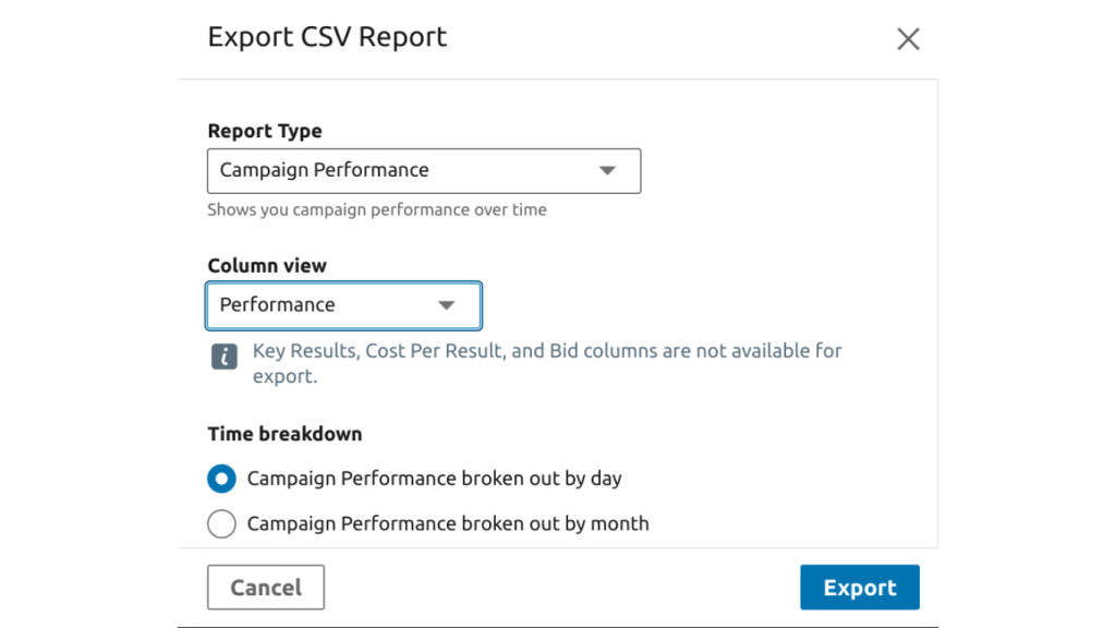 12 export csv