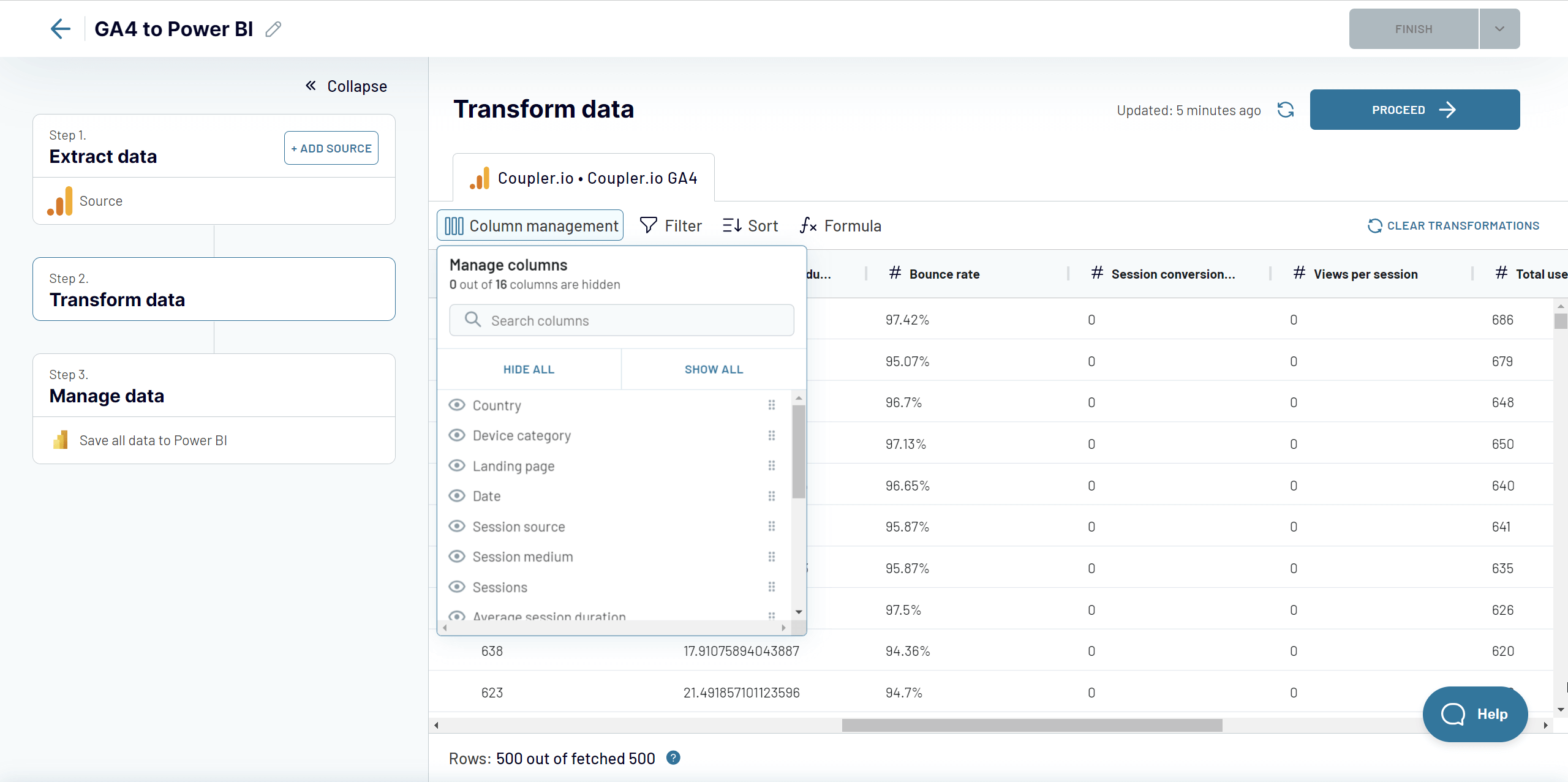 etapa2 transformar dados ga4 no power bi