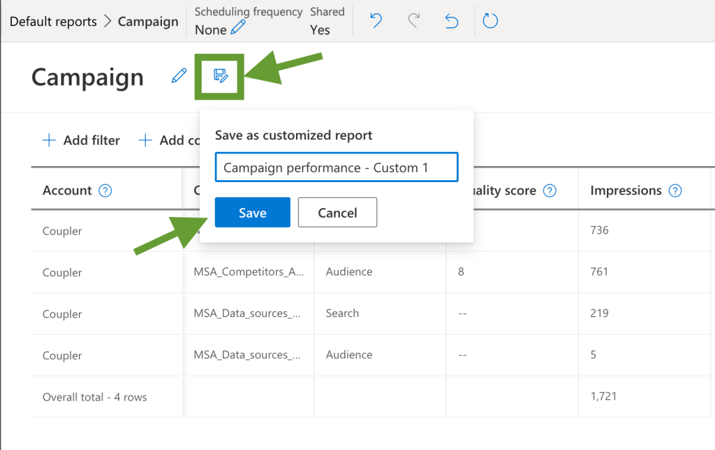 6. Customized campaig report