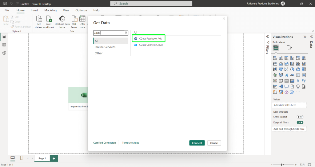 2.4 facebook ads power bi cdata connector