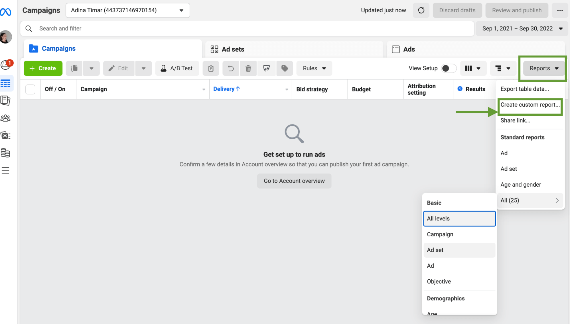 informes personalizados meta business manager instagram analytics