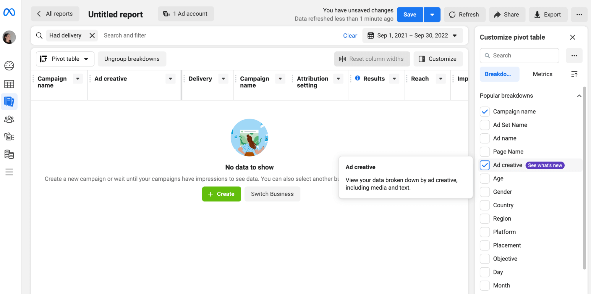 informes personalizados configuración instagram analytics meta business manager