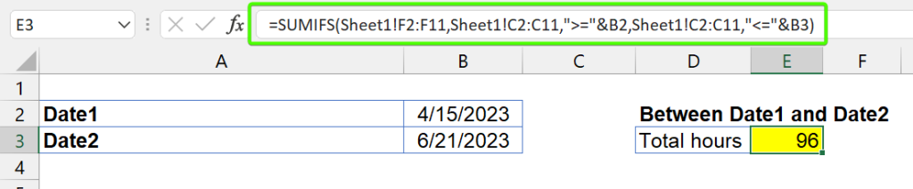 Figure 4 2 2 Excel SUMIF date range another sheet