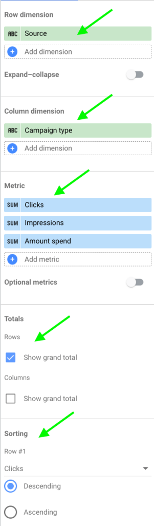 31 pivot table setup