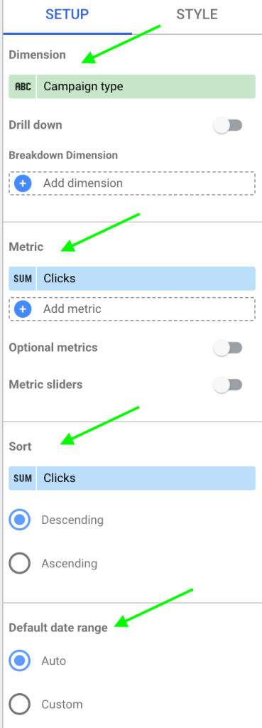 33 bar chart setup