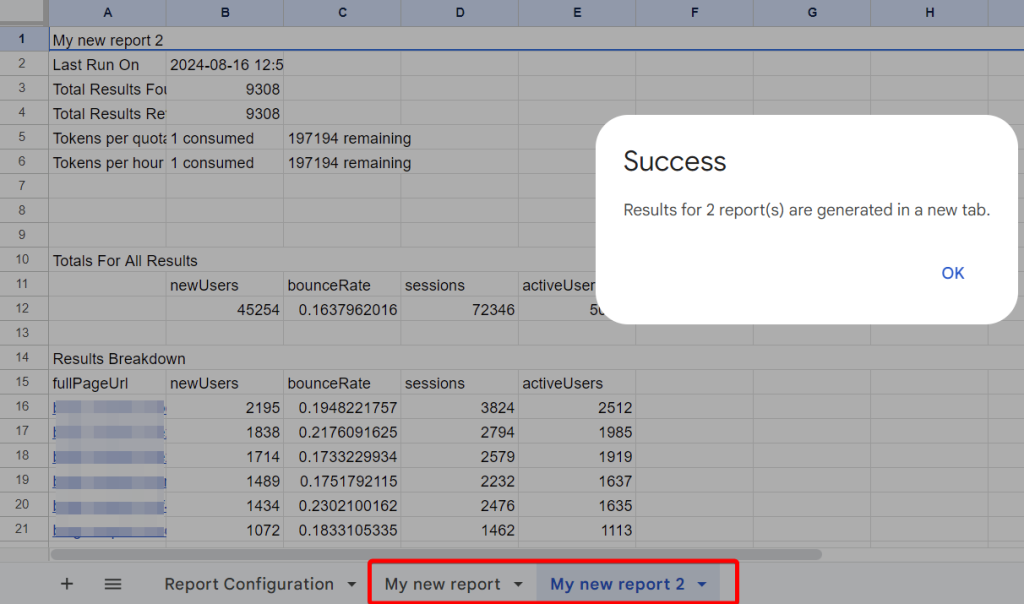 2.7ga4 reports builder run success