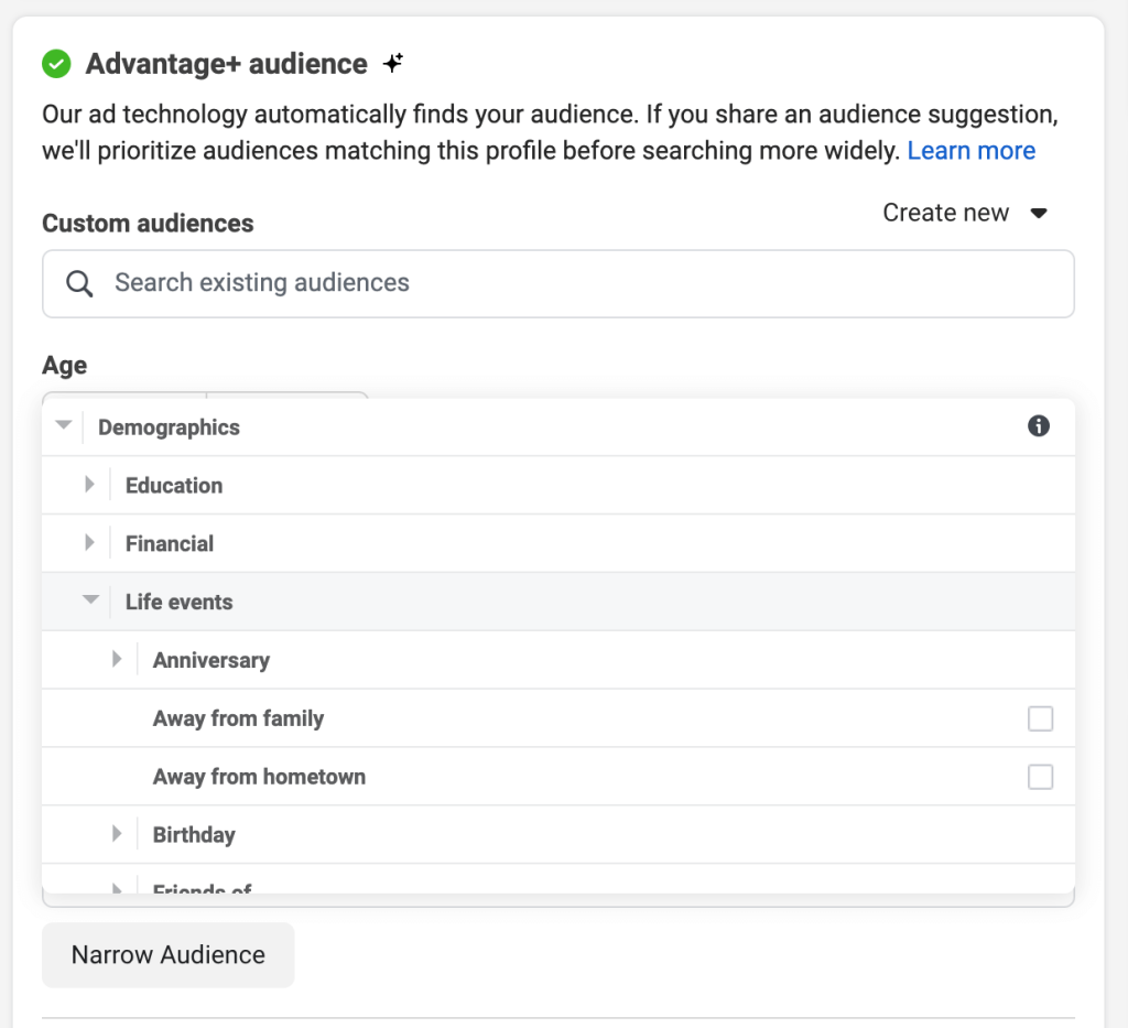 3. Improve targeting for your Facebook brand awareness campaign 1