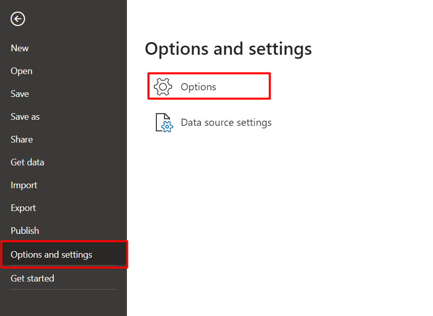 2 navigate options and settings
