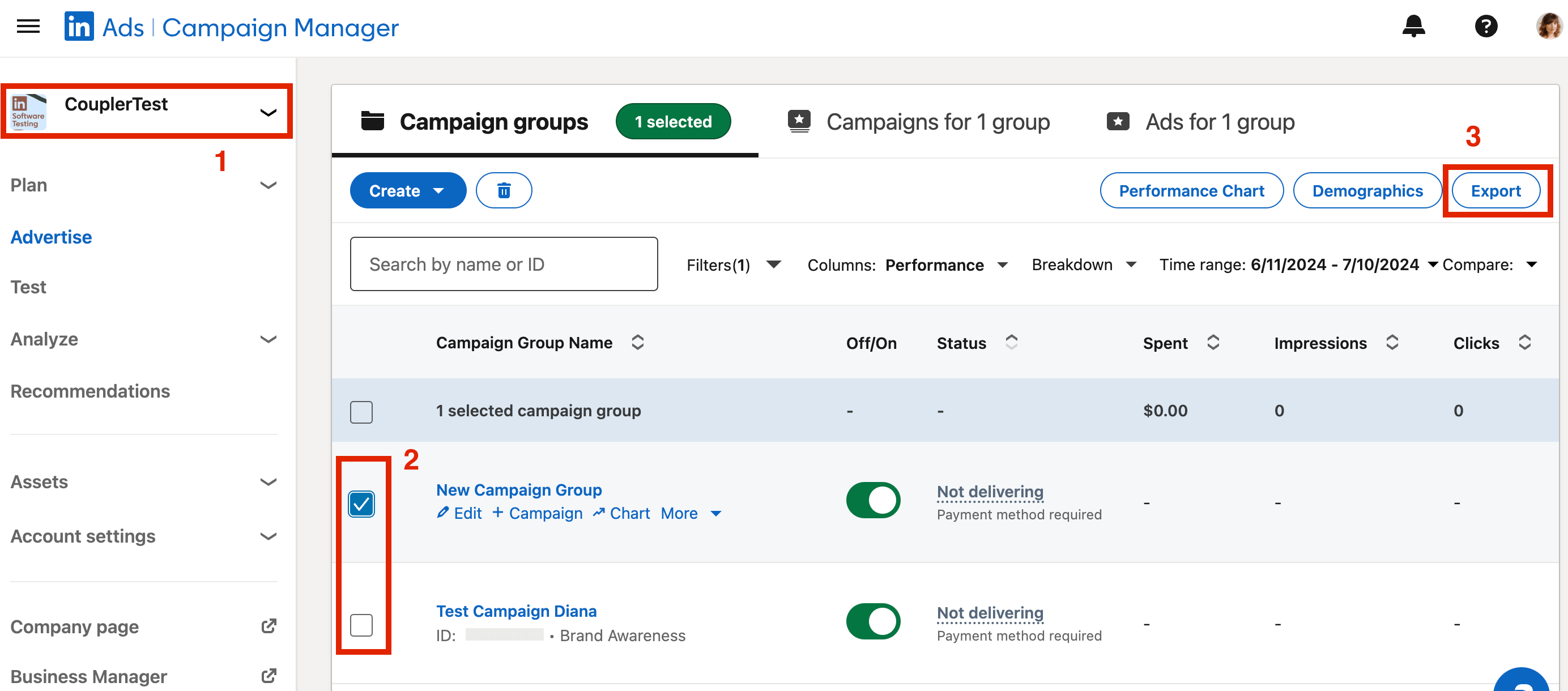 Cómo exportar datos de LinkedIn Ads manualmente