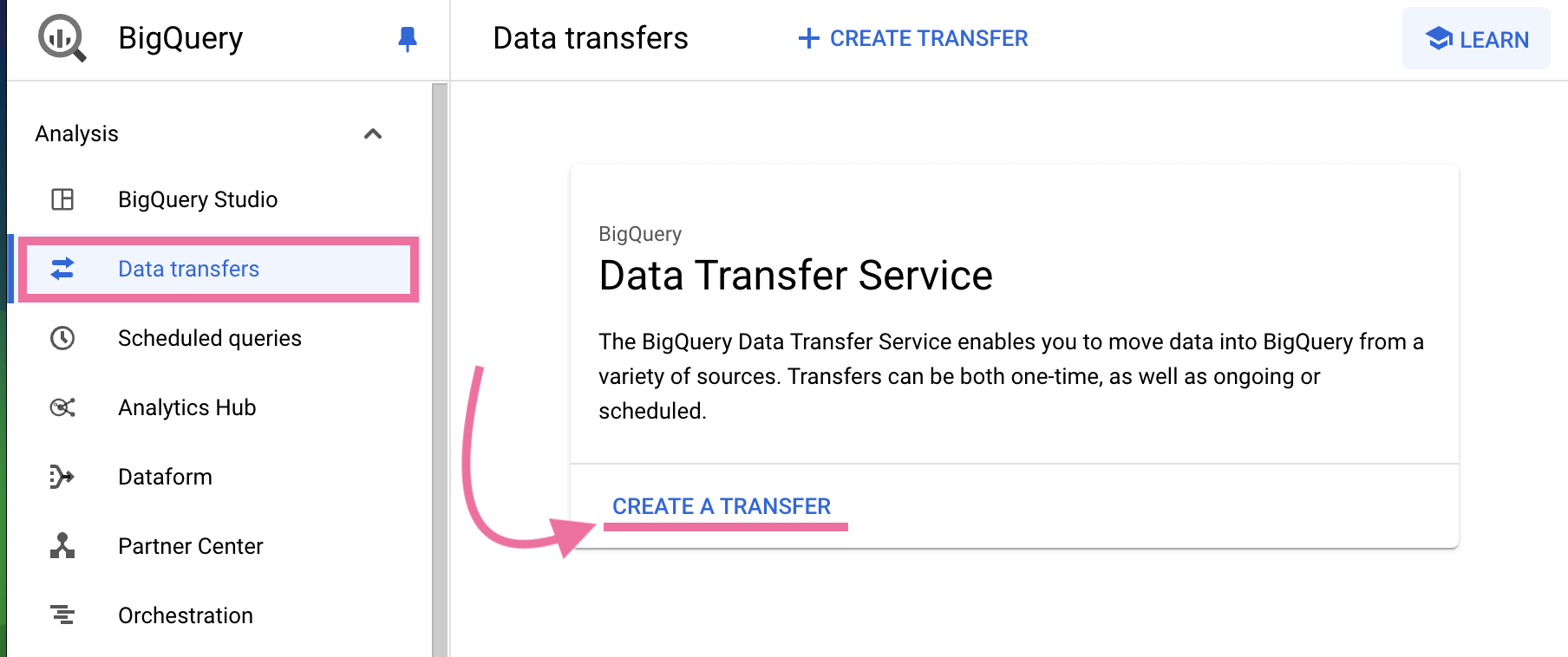 ir a transferencias de datos