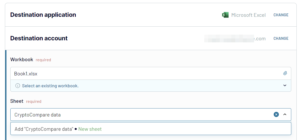 api to excel destination