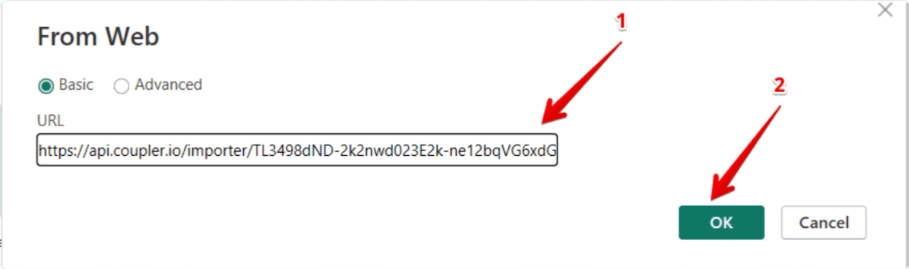 from web option