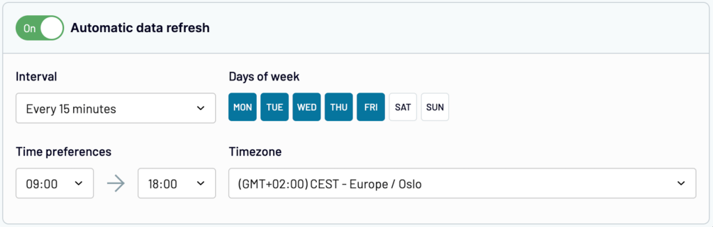 data refresh schedule