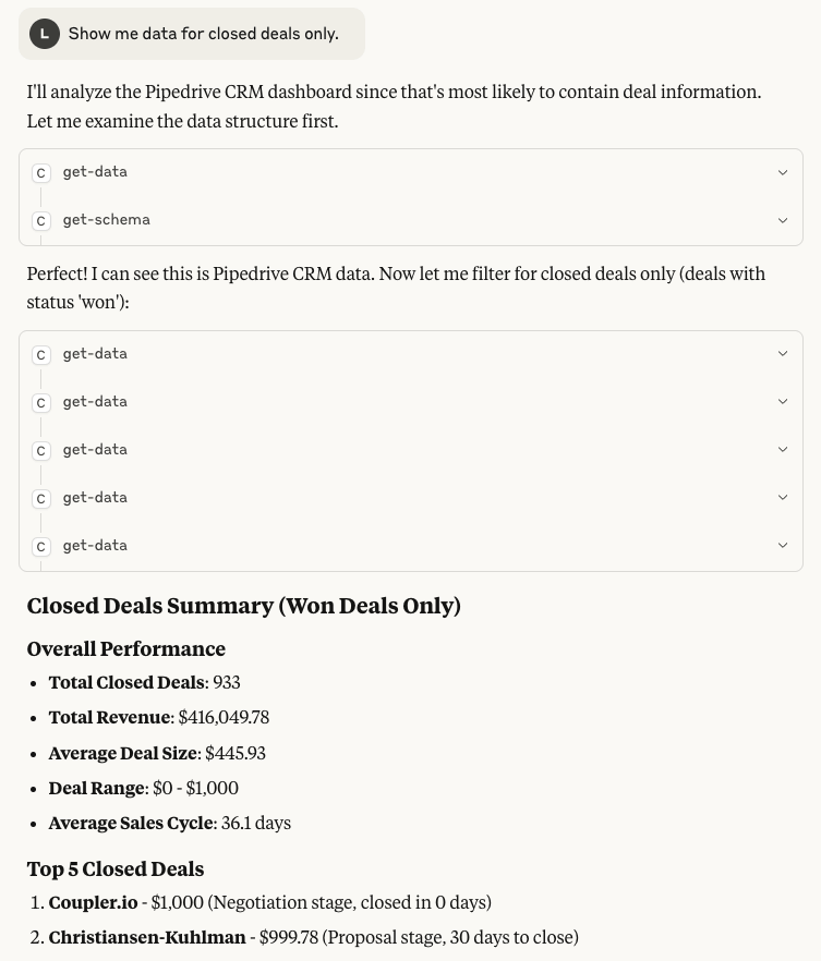 coupler mcp server filter out data with ai