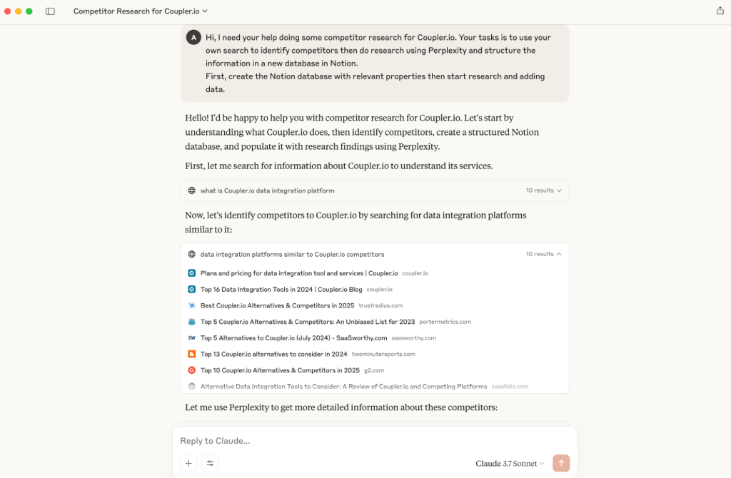 claude mcp server competitor analysis
