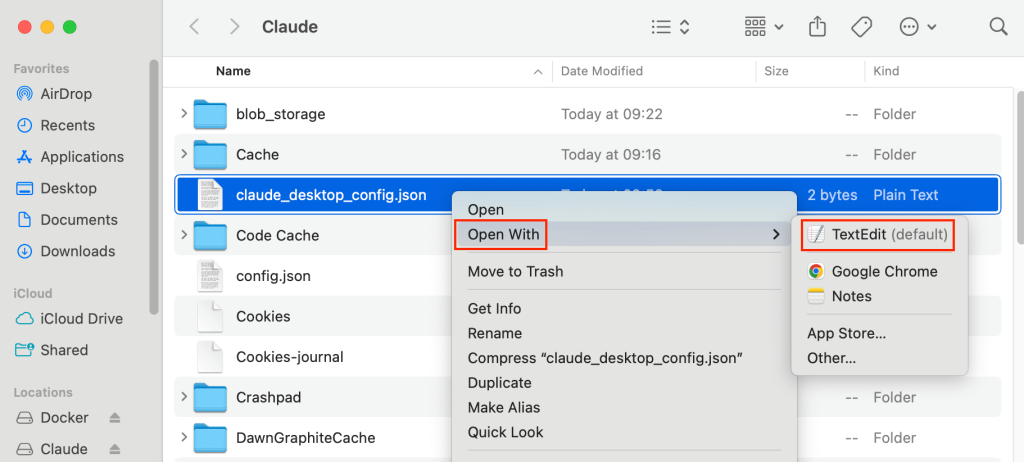 coupler mcp server open claude config file with text editor