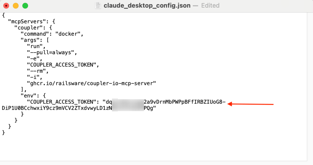 coupler mcp server replace claude config file contents