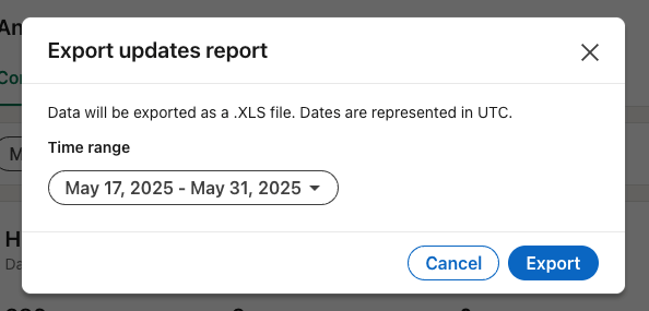 Manual export data from Linkedin 