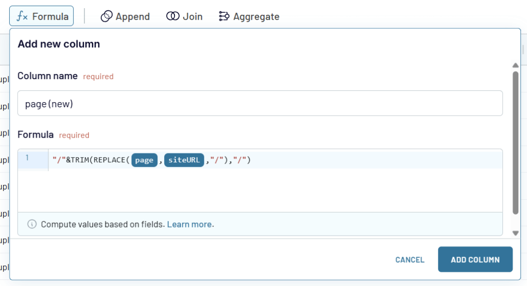 3.6 new column page