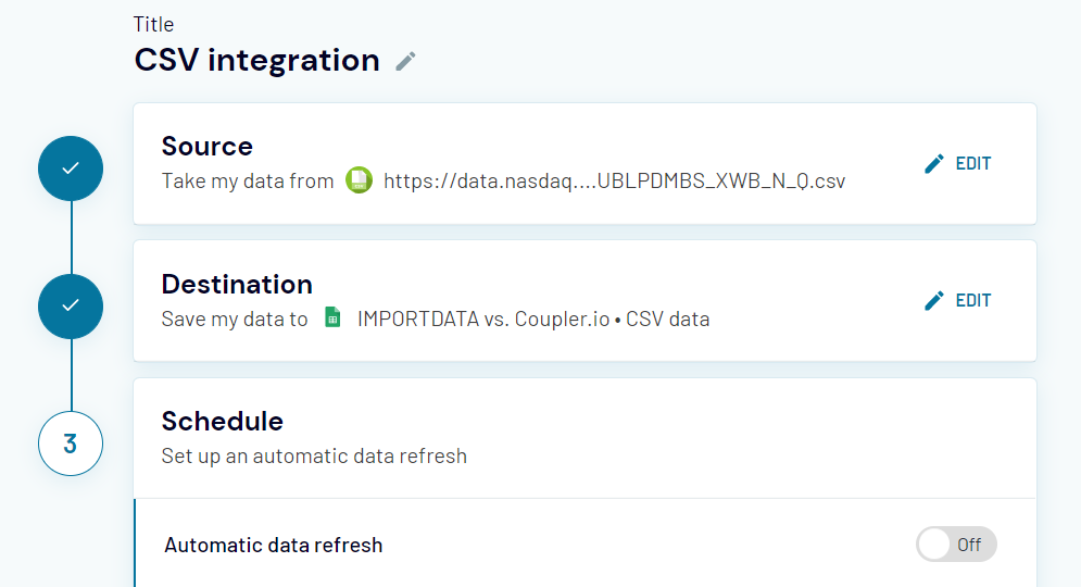 csv integration