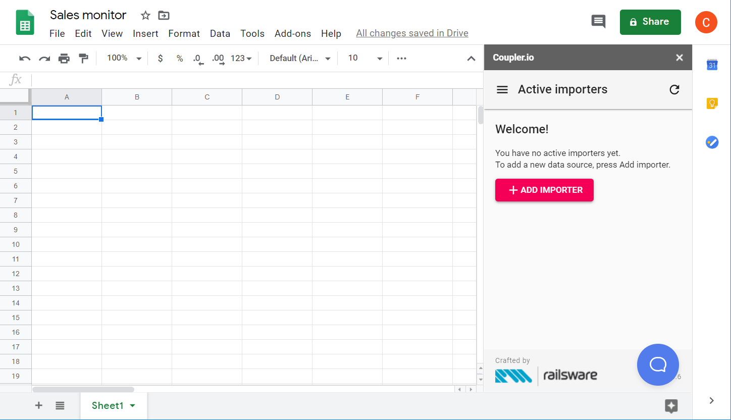 Coupler.io dashboard