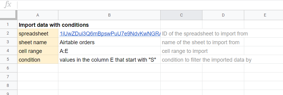 How to IMPORTRANGE with conditions?