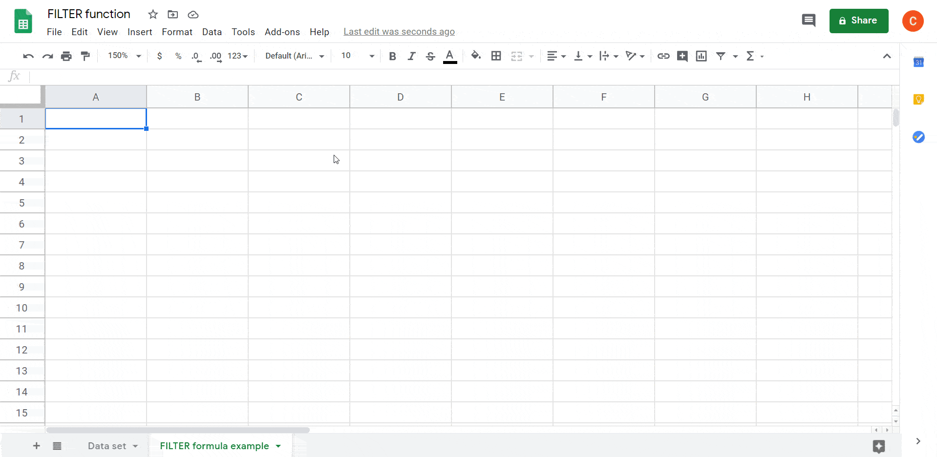 FILTER formula example
