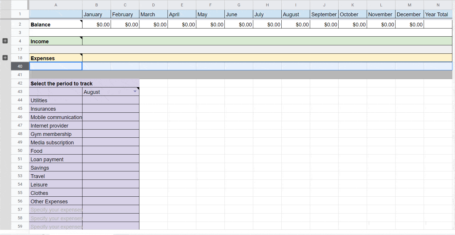 Click + to expand grouped rows