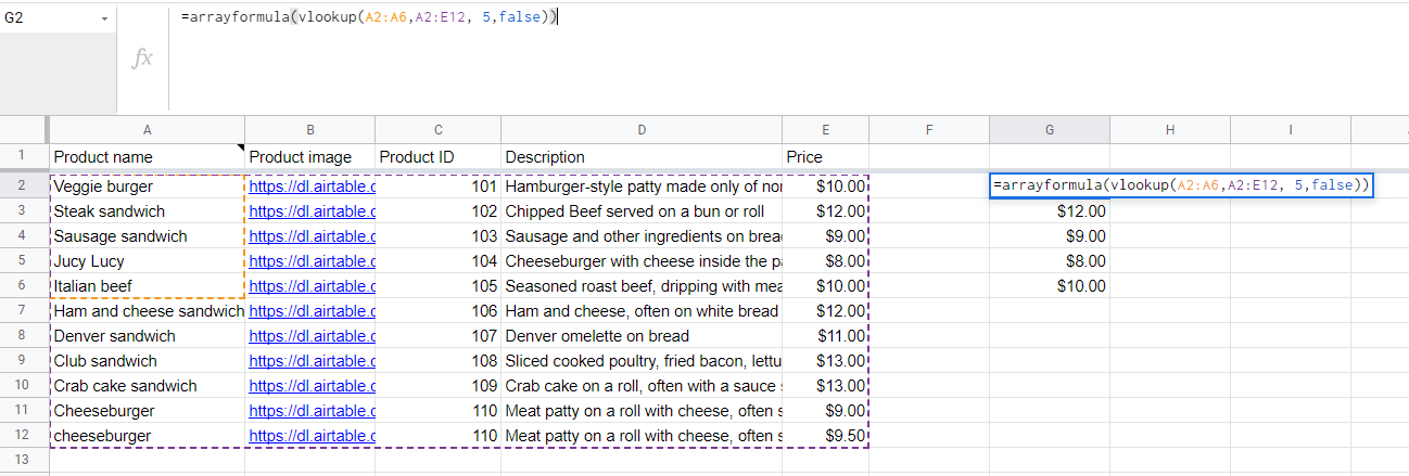 vlookup en un rango