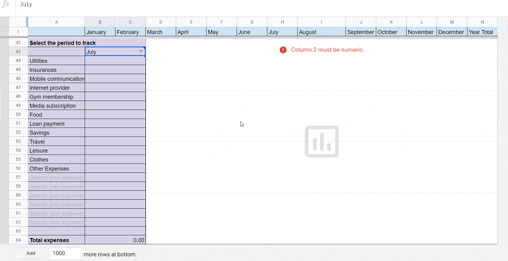 How to use the personal expenses tracker